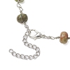 Natural Unakite Faceted Rondelle Beads Link Bracelets for Women BJEW-JB10262-04-4