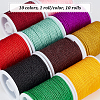 Olycraft 10 Rolls 10 Colors Braided Nylon Threads NWIR-OC0001-07-4