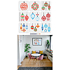 9Pcs Christmas Light Ball PET Hollow Out Drawing Painting Stencils DIY-MA0006-28-8