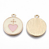 Light Gold Plated Alloy Enamel Pendants ENAM-T009-73V-RS-2