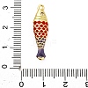 Brass Enamel Fish Connector Charms KK-H527-11G-04-3