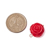 Opaque Resin Red Rose Flower Links Connector Charms PALLOY-JF02750-01-2