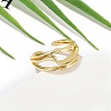 Rack Plating Brass Cuff Rings for Women RJEW-M028-57G-5