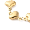 Stainless Steel Heart Link Chain Bracelets for Women BJEW-Z076-04G-2