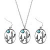 Alloy & Synthetic Turquoise Dangle Earrings & Pendant Necklaces Sets FS-WG3DEAB-01-3