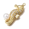 Brass Micro Pave Clear Cubic Zirconia Pendants KK-K427-47G-2