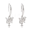 Rhodium Plated 925 Sterling Silver Earring Hooks STER-D035-33P-1