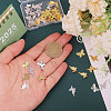 32Pcs 4 Styles Rack Plating Brass Connector Charms and 16Pcs 2 Styles Pendants KK-CA0002-41-3