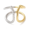 Brass Hollow Open Cuff Rings for Women RJEW-B062-12GP-2
