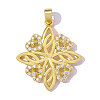 Brass Micro Pave Clear Cubic Zirconia Pendants CU-OY001-64G-3