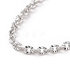 Anti-Tarnish Rhodium Plated 925 Sterling Silver Textured Cable Chains Necklace for Women STER-I021-10P-2