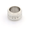 304 Stainless Steel Column Carved Circle Large Hole Beads STAS-J012-12-1