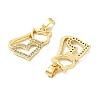 Cat Shape Brass Micro Pave Cubic Zirconia Pendants KK-M325-05G-2