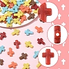 250Pcs Crackle Opaque Acrylic Beads OACR-FS0002-22-2