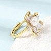 Adjustable Brass Micro Pave Cubic Zirconia Enamel Finger Rings CU-CBABA66-01A-G-2