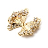 Brass Pave Clear Cubic Zirconia Pendants KK-G553-05G-2