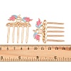 Alloy Enamel with Iron Hair Comb Findings AL-CBA8479-02KCG-2