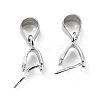 Anti-Tarnish Rhodium Plated 925 Sterling Silver Ice Pick Pinch Bails STER-Z001-017P-2