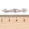 Rack Plating Brass Micro Pave Clear Cubic Zirconia Fold Over Clasps KK-S384-15P-3