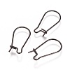 304 Stainless Steel Hoop Earrings Findings Kidney Ear Wires Ion Plating(IP) STAS-L216-22C-B-1