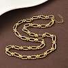Ion Plating(IP) 304 Stainless Steel Oval Links Necklace for Women NJEW-B107-07G-01-3