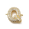 Brass Micro Pave Cubic Zirconia Links KK-I717-04Q-1