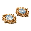 Golden Plated Alloy Oval Connector Charms FIND-B022-02G-04-3
