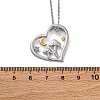 Brass Blue Cubic Zirconia Mushroom Heart Pendant Necklaces for Women NJEW-C067-01P-5