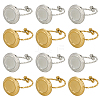 12Pcs 2 Colors 304 Stainless Steel Open Cuff Ring Component STAS-SC0007-88-1