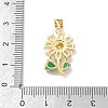 Brass Green Cubic Zirconia Pendants KK-A303-07B-G-3