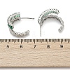 Twist Brass Micro Pave Cubic Zirconia Stud Earrings EJEW-M082-16P-01-3