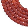 Frosted Natural Red Agate Beads Strands G-F372-8mm-01-4