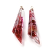 Inner Dried Flower Transparent Resin Pendants RESI-A043-08A-1