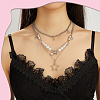 2 Sets 2 Styles Zinc Alloy Star Pendant Layered Necklaces for Women NJEW-SC0001-52-4