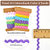 4 Cards 2 Styles  Polyester Wavy Fringe Trim Ribbon DIY-GF0009-48C-2