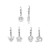 3 Pair 3 Style Leaf & Flower & Butterfly & Tree & Elephant Asymmetrical Earrings EJEW-B020-03P-1