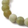 Frosted Natural TaiWan Jade Round Beaded Stretch Bracelets for Women Men BJEW-JB11478-02-3