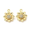 Brass Micro Pave Clear Cubic Zirconia Charms KK-H460-24G-1