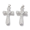 Brass Micro Pave Clear Cubic Zirconia Pendants ZIRC-O038-03P-1