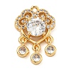 Brass Micro Pave Clear Cubic Zirconia Pendants ZIRC-U003-01G-08-1