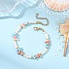Natural Morganite & Larimar & Cultured Freshwater Pearl Beaded Bracelets for Women BJEW-JB13954-2