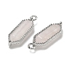 Natural Rose Quartz Faceted Double Terminal Pointed Pendants G-G181-05P-01-2