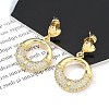 Rack Plating Brass Micro Pave Clear Cubic Zirconia Stud Earrings for Women EJEW-C125-21E-G-2