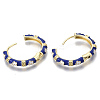 Brass Huggie Hoop Earrings EJEW-S209-09B-4