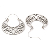 Non-Tarnish 304 Stainless Steel Hollow Moon Hoop Earrings EJEW-P248-13P-3