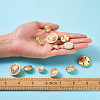 80Pcs 8 Style Brass Shank Buttons BUTT-TA0001-08G-14