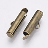Brass Slide On End Clasp Tubes X-KK-Q747-11A-AB-2
