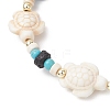 Synthetic Turquoise & Natural Lava Rock Beads Stretch Bracelets for Men Women BJEW-JB11988-01-3