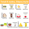400Pcs 8 Styles Handmade Polymer Clay Beads CLAY-SC0002-55-2