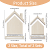 2Pcs 2 Styles House Shaped Wood Embroidery Display Card Holders ODIS-FH0001-19-2
